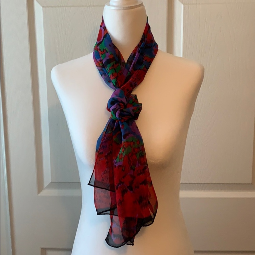 Vintage Multicolor sheer head/neck scarf